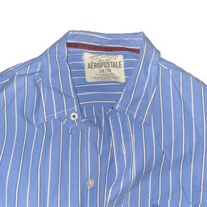 Aēropostale Long Sleeve Button-Down Striped Shirt